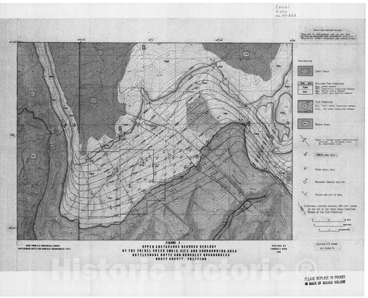 Map : Geology and coal resources of the Foidel Creek EMRIA site and surrounding area, Routt County, Colorado, 1977 Cartography Wall Art :