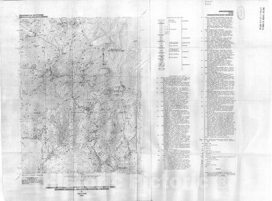 Map : Preliminary geologic map of part of the Pahlone Peak quadrangle, Gunnison, Saguache, and Chaffee Counties, Colorado, 1977 Cartography Wall Art :