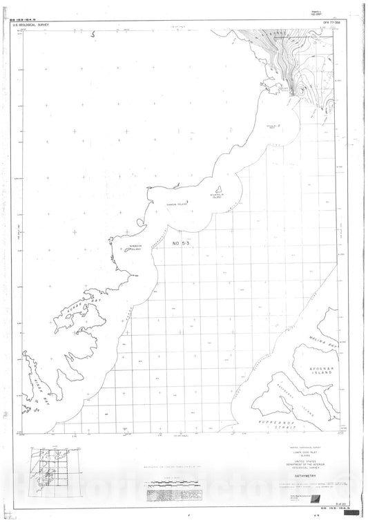 Map : Marine high resolution geophysical survey, lower Cook Inlet, Alaska, 1977 Cartography Wall Art :