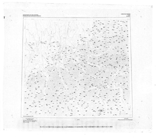 Map : A listing and statistical summary of spectrographic analyses of heavy mineral concentrate samples for the Philip Smith Mountains, 1977 Cartography Wall Art :