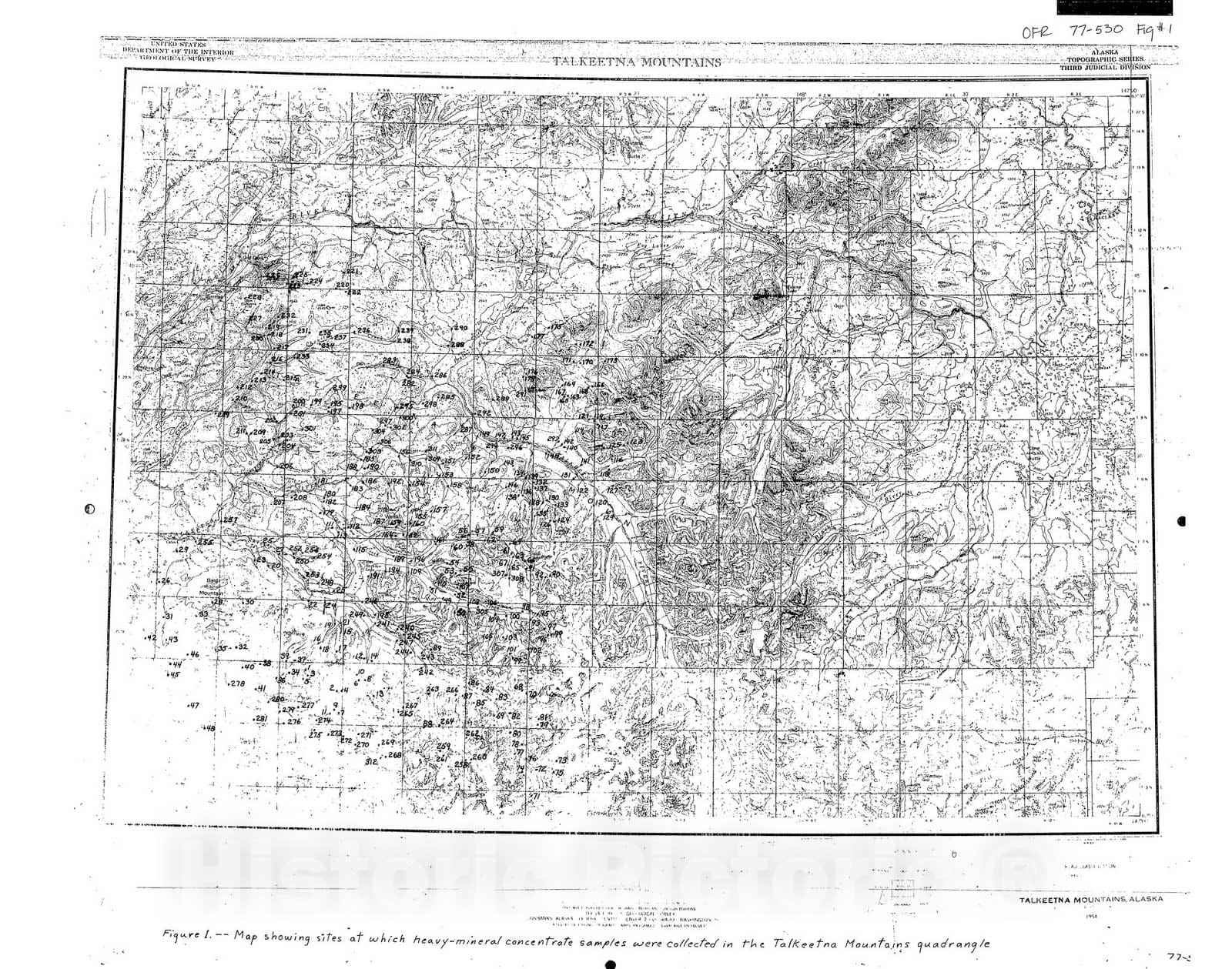 Map : Geochemical maps of selected elements and results of spectrographic analyses for heavy-mineral concentrates from the western half, 1977 Cartography Wall Art :