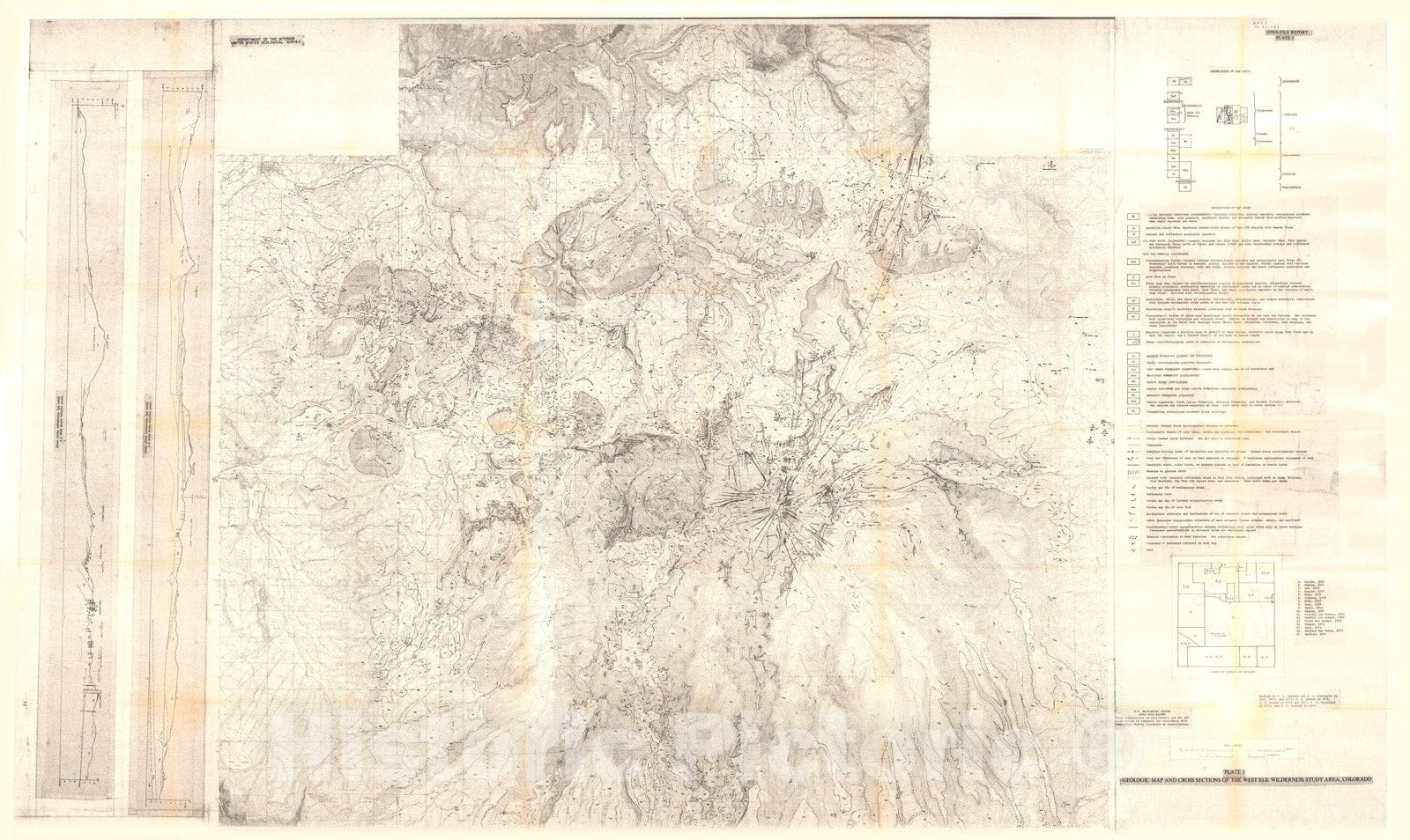 Map : Mineral resources of the West Elk Wilderness and vicinity, Delta and Gunnison Counties, Colorado, 1977 Cartography Wall Art :