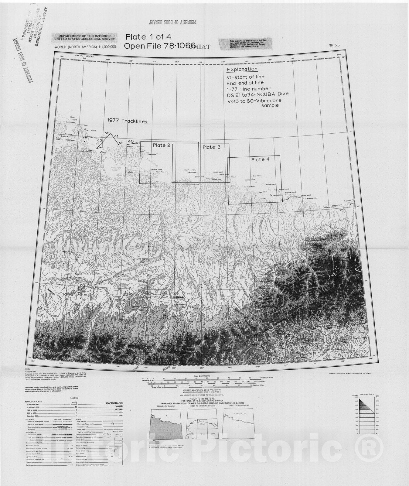 Map : U.S. Geological Survey marine geologic studies in the Beaufort Sea, Alaska, 1977; data type, location, and records obtained, 1978 Cartography Wall Art :