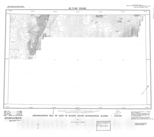 Map : Aeromagnetic map of part of Blying Sound quadrangle, Alaska, 1978 Cartography Wall Art :