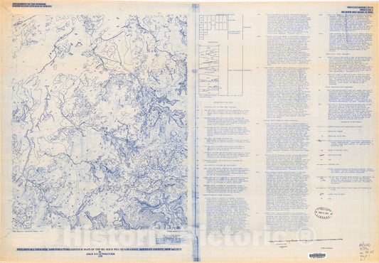 Map : Preliminary geologic and structure contour maps of the Big Rock Hill quadrangle, McKinley County, New Mexico, 1978 Cartography Wall Art :