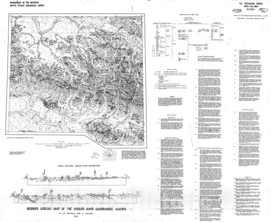 Map : Bedrock geologic map of the Ambler River quadrangle, Alaska, 1978 Cartography Wall Art :