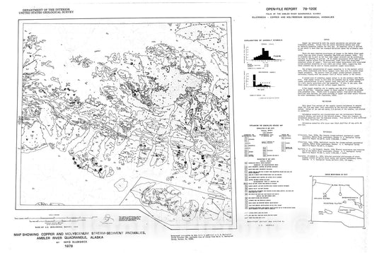 Map : Map showing copper and molybdenum stream-sediment geochemical anomalies, Ambler River quadrangle, Alaska, 1978 Cartography Wall Art :