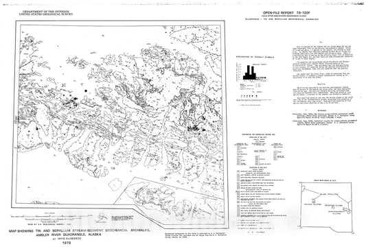 Map : Map showing tin and beryllium stream-sediment geochemical anomalies, Ambler River quadrangle, Alaska, 1978 Cartography Wall Art :