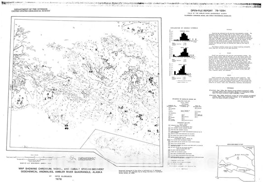 Map : Map showing chromium, nickel, and cobalt stream-sediment geochemical anomalies, Ambler River quadrangle, Alaska, 1978 Cartography Wall Art :