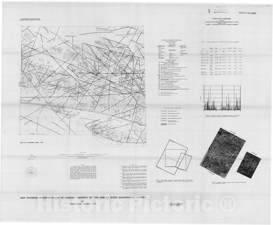 Map : Map showing interpretation of landsat imagery of the Ambler River quadrangle, Alaska, 1978 Cartography Wall Art :