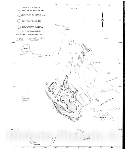 Map : Bottom characteristics of lower Cook Inlet, Alaska, 1978 Cartography Wall Art :