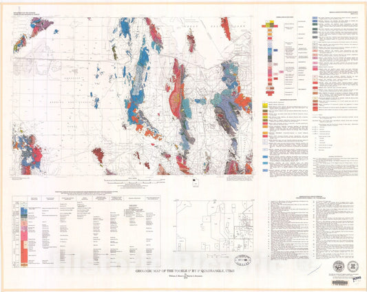 Map : Preliminary geologic map of Tooele two degree quadrangle, Utah, 1978 Cartography Wall Art :
