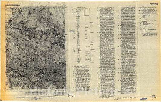 Map : Geologic map of the Cache Creek quadrangle, Teton County, Wyoming, 1978 Cartography Wall Art :