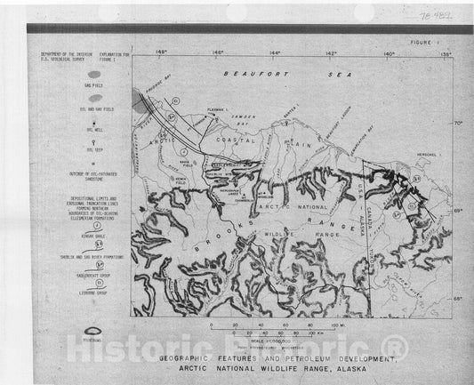 Map : Preliminary analysis of the petroleum potential of the Arctic National Wildlife Range, Alaska, 1978 Cartography Wall Art :