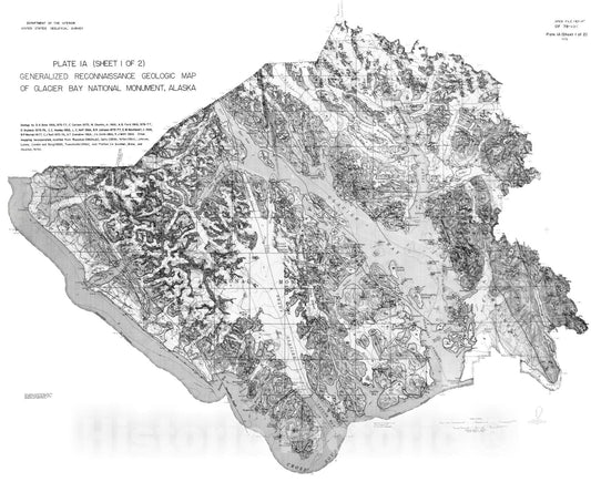 Map : Mineral resources of the Glacier Bay National Monument Wilderness Study Area, Alaska, 1978 Cartography Wall Art :