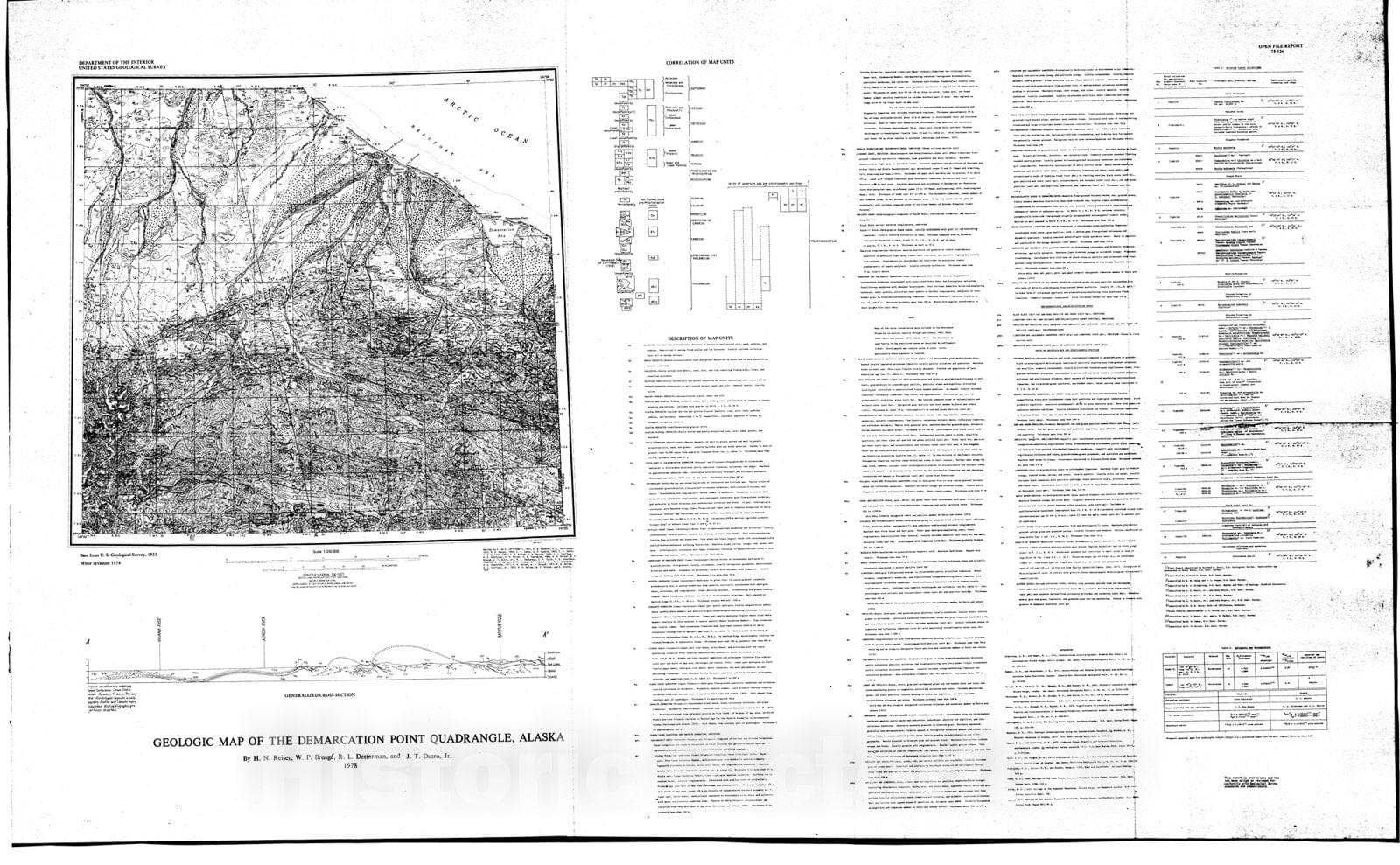 Map : Geologic map of the Demarcation Point quadrangle, Alaska, 1978 Cartography Wall Art :