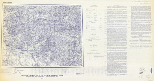 Map : Preliminary geologic map of the Big Delta quadrangle, Alaska, 1978 Cartography Wall Art :