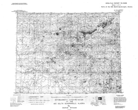 Map : Aeromagnetic interpretation of the Big Delta quadrangle, Alaska, 1978 Cartography Wall Art :