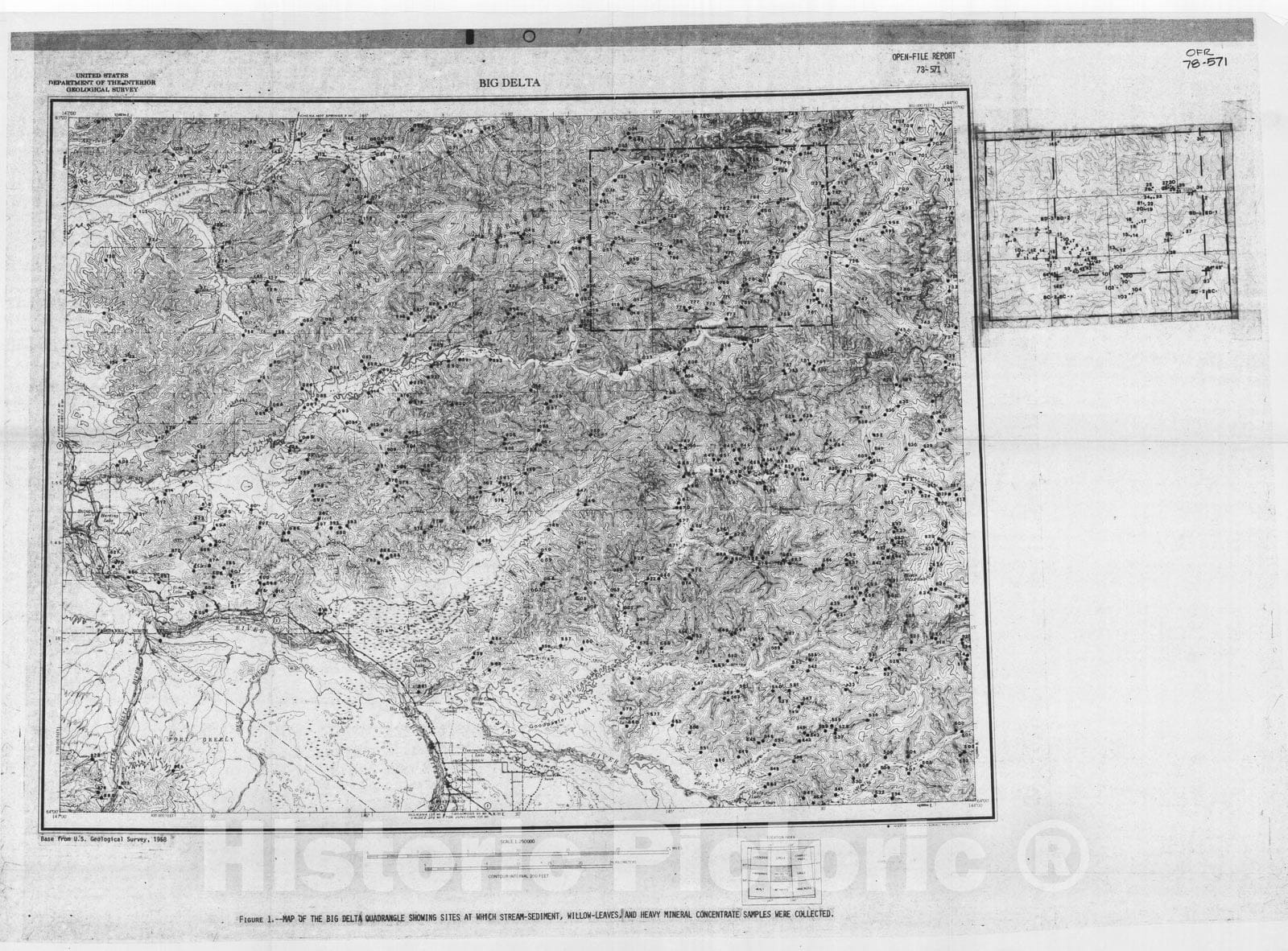 Map : Spectrographic and chemical analyses of geochemical samples from the Big Delta quadrangle, Alaska, 1978 Cartography Wall Art :