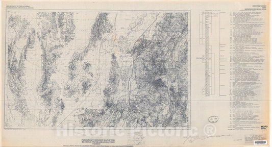 Map : Preliminary geologic map of the Richfield one degree x two degree quadrangle, Utah, one978 Cartography Wall Art :