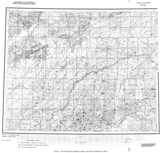 Map : Reconnaissance geochemical sampling in the Melozitna quadrangle, Alaska, 1978 Cartography Wall Art :