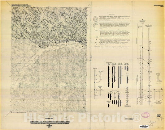 Map : Geologic map and coal sections of the northern part of the Horse Hill quadrangle, Sheridan County, Wyoming, 1978 Cartography Wall Art :
