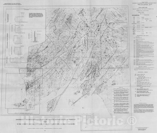 Map : Geochemical and generalized geological map showing the distribution and abundance of lead in the Goodnews and Hagemeister Island q, 1978 Cartography Wall Art :