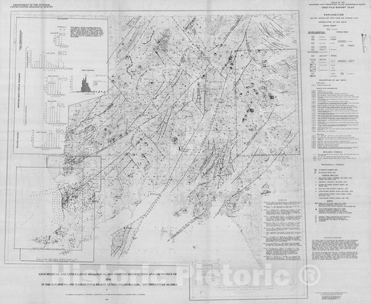 Map : Geochemical and generalized geological map showing the distribution and abundance of zinc in the Goodnews and Hagemeister Island q, 1978 Cartography Wall Art :