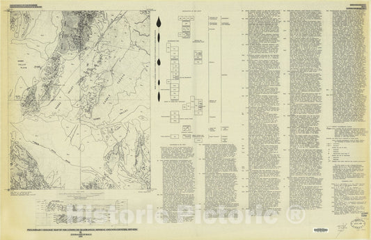 Map : Preliminary geologic map of the Luning NE quadrangle, Mineral and Nye Counties, Nevada, 1978 Cartography Wall Art :