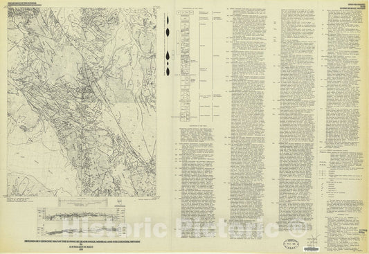 Map : Preliminary geologic map of the Luning SE quadrangle, Mineral and Nye Counties, Nevada, 1978 Cartography Wall Art :