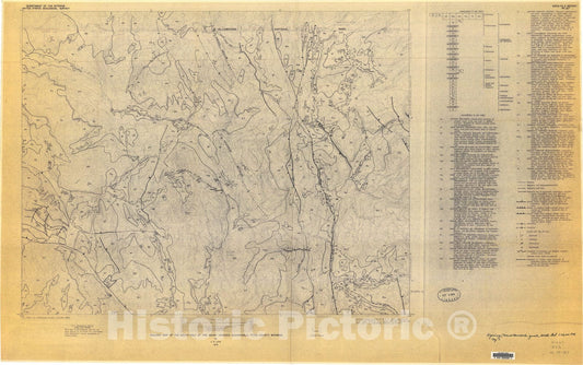Map : Geologic map of the south half of the Mount Hancock quadrangle, Teton County, Wyoming, 1974 Cartography Wall Art :