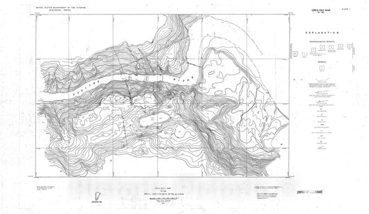 Map : Geology of the Devil Canyon dam site, Alaska, 1974 Cartography Wall Art :