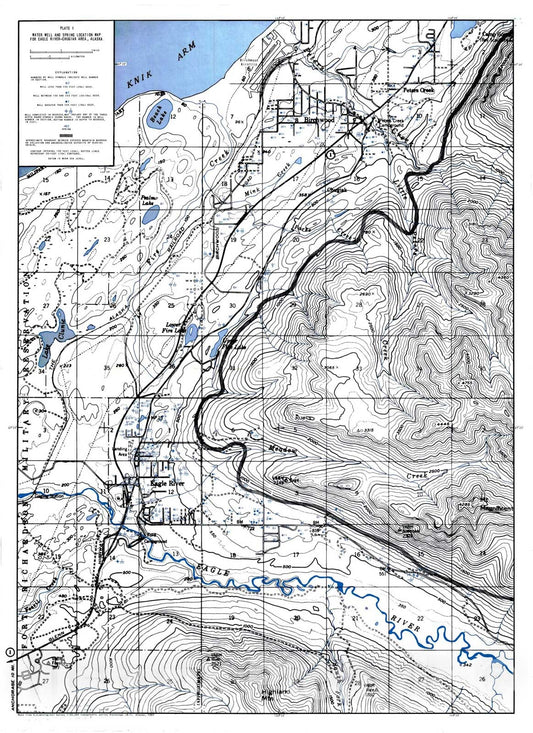 Map : Geology and ground water for land-use planning in the Eagle River area, Alaska, 1974 Cartography Wall Art :