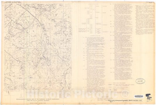 Map : Reconnaissance geologic map of the Florissant 15-minute quadrangle, Park and Teller Counties, Colorado, 1974 Cartography Wall Art :