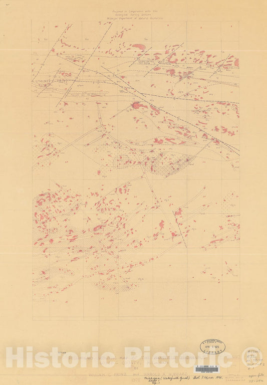 Map : Preliminary geologic map of the Wakefield quadrangle, Gogebic County, Michigan, 1975 Cartography Wall Art :