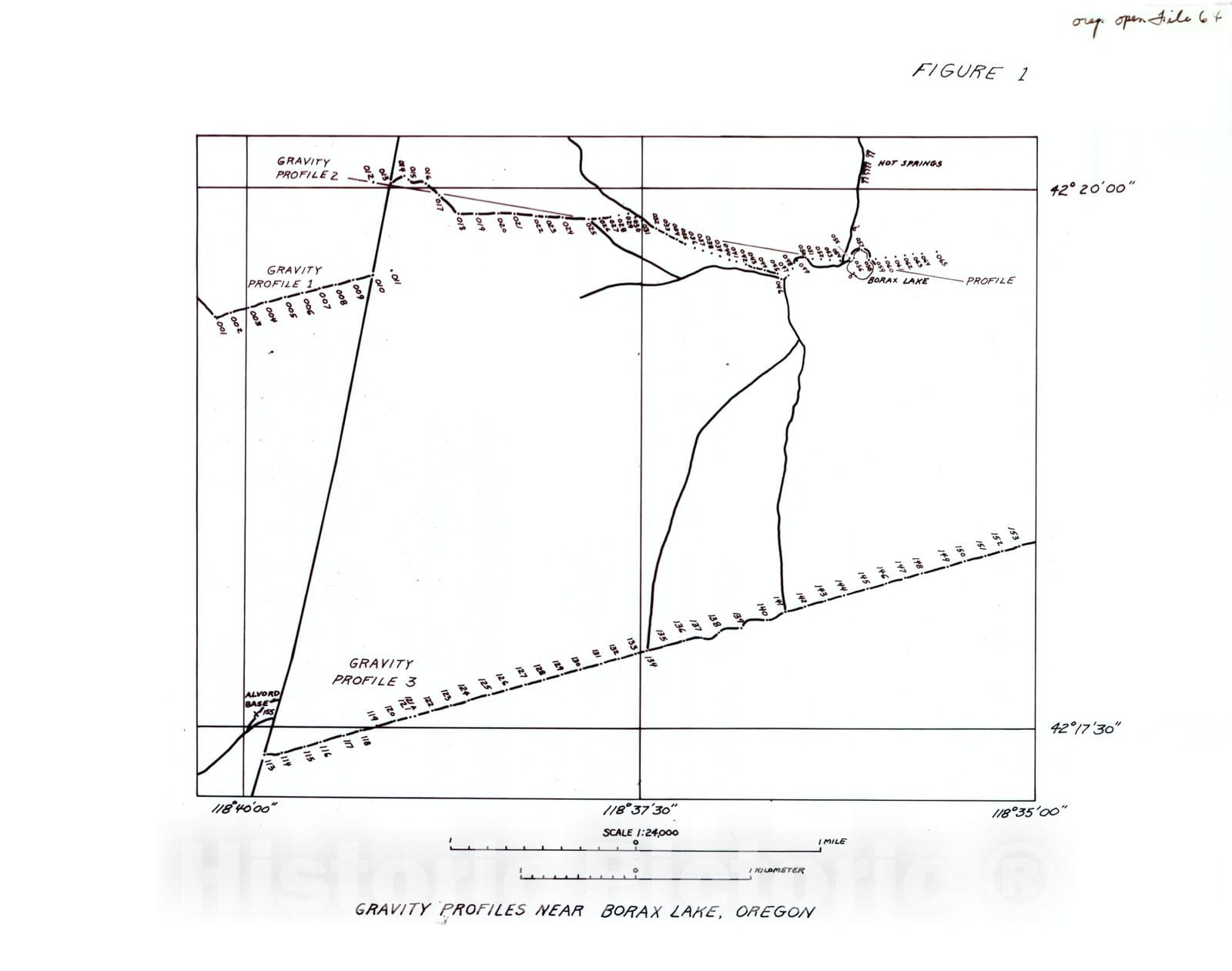 Map : Principal facts and preliminary interpretation for gravity profiles and magnetometer profiles in the Alvord Valley, Oregon, 1975 Cartography Wall Art :