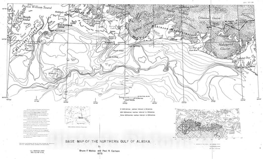 Map : Base map of the northern Gulf of Alaska, 1975 Cartography Wall Art :
