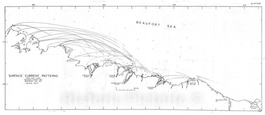 Map : Surface current observations -- Beaufort Sea, 1972, 1975 Cartography Wall Art :