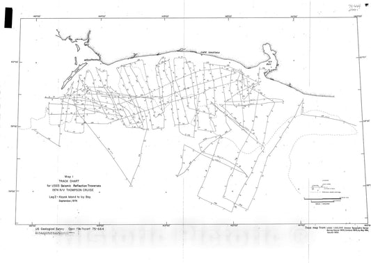 Map : Seismic profiles of the offshore Gulf of Alaska Tertiary province, R/V Thompson, Sept-Oct 1974, 1975 Cartography Wall Art :