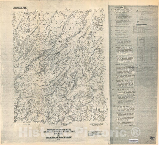 Map : Preliminary geologic map of the Dalton Pass quadrangle, McKinley County, New Mexico, 1976 Cartography Wall Art :