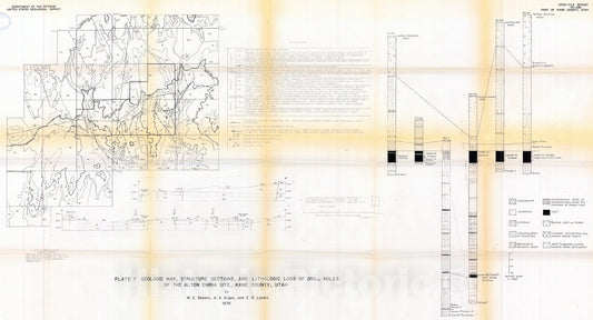 Map : Coal resources of the Alton, Utah, EMRIA site, 1976 Cartography Wall Art :