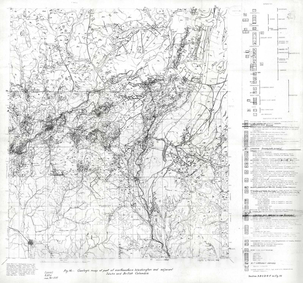 Map : Geology of the Deep Creek area, Washington, and its regional significance, 1976 Cartography Wall Art :