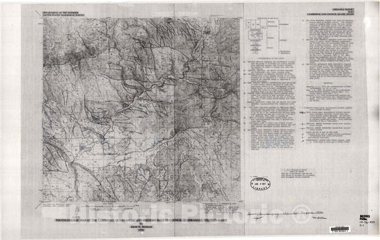Map : Photogeologic map of the Cambridge quadrangle and western half of Council quadrangle, western Idaho, 1976 Cartography Wall Art :