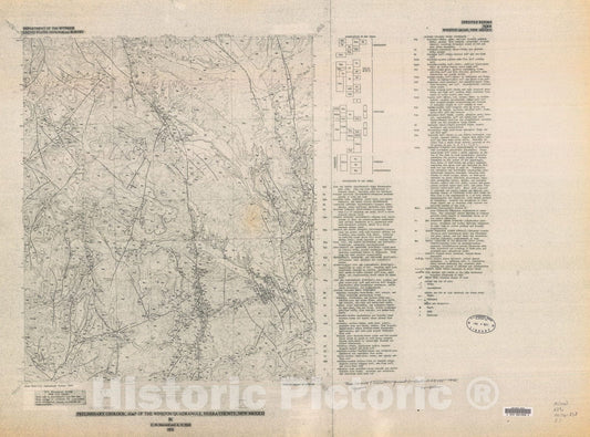 Map : Preliminary geologic map of the Winston quadrangle, Sierra County, New Mexico, 1976 Cartography Wall Art :