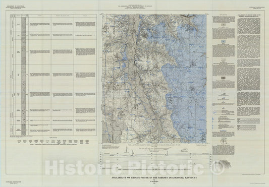 Map : Availability of ground water in the Kirksey quadrangle, Kentucky, 1964 Cartography Wall Art :