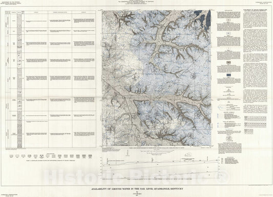 Map : Availability of ground water in the Oak Level quadrangle, Kentucky, 1964 Cartography Wall Art :