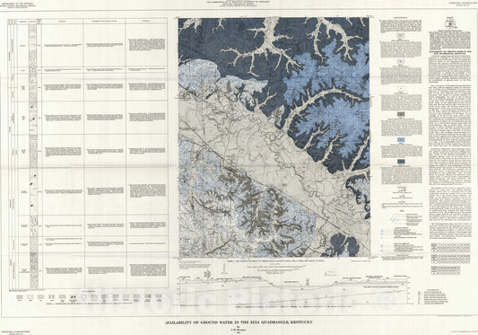 Map : Availability of ground water in the Elva quadrangle, Kentucky, 1964 Cartography Wall Art :