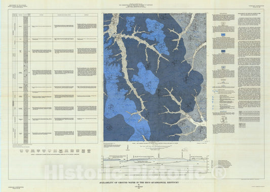 Map : Availability of ground water in the Hico quadrangle, Kentucky, 1965 Cartography Wall Art :
