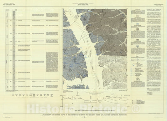Map : Availability of ground water in the Kentucky part of the Rushing Creek quadrangle, Kentucky - Tennessee, 1965 Cartography Wall Art :