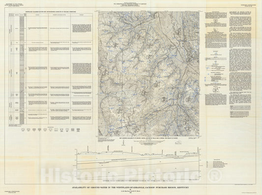 Map : Availability of ground water in the Westplains quadrangle, Jackson Purchase region, Kentucky, 1966 Cartography Wall Art :